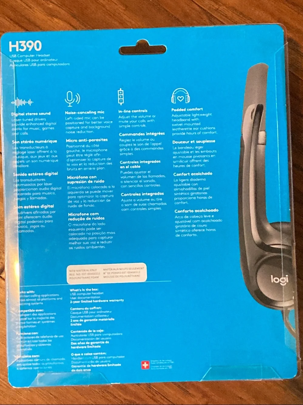 New Logitech H390 USB Headset in Black